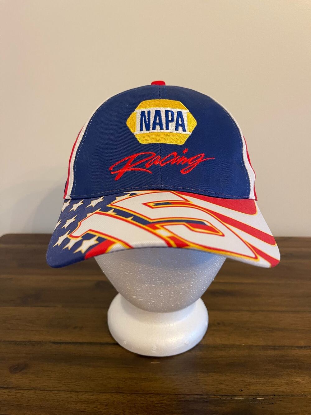 NAPA Racing 15 Hat Michael Waltrip Stars and Stripes American Flag Adjustable